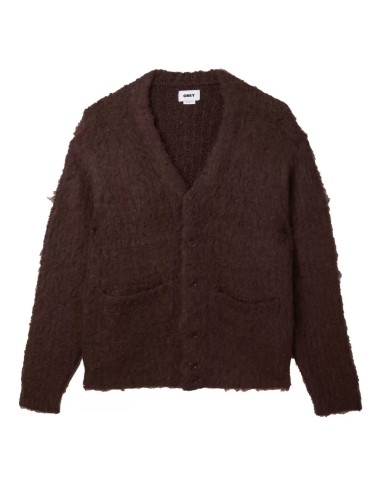 Obey Patron Cardigan Java Brown pas cher