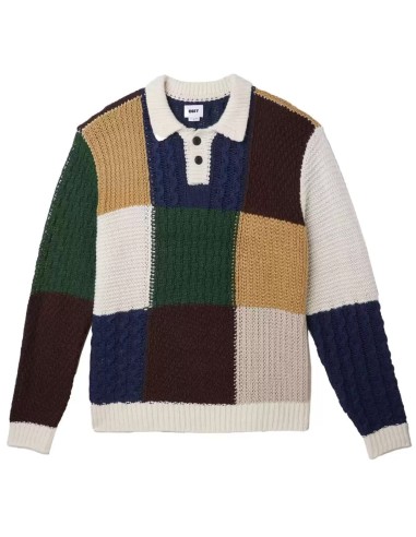 Obey Oliver Patchwork Sweater Unbleached Multi JUSQU'A -70%! 