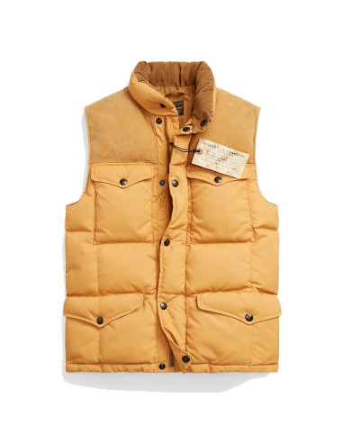 RRL by Ralph Lauren Suede-Yoke Quilted Gilet Mountain Yellow online