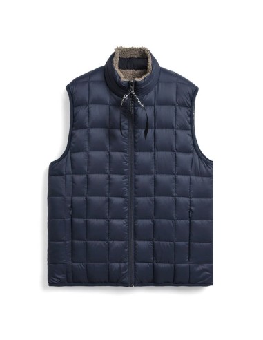 Taion Down Boa Reversible Vest Dark Navy / Beige la livraison gratuite