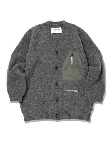 And Wander Shetland Wool Cardigan Gray de l' environnement