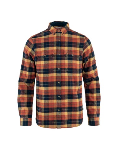 Fjallraven Singi Heavy Flannel Shirt Autumn Leaf / Dark Navy Les magasins à Paris