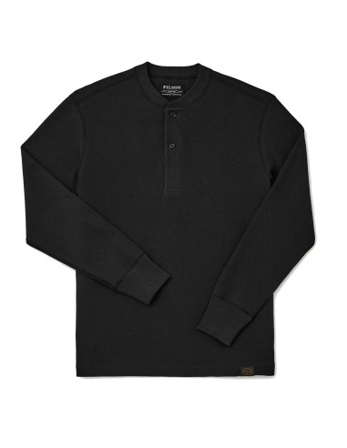 Filson Waffle Knit Henley L/S Top Faded Black du meilleur 