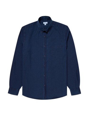 Sunspel Button Down Denim Shirt Indigo commande en ligne