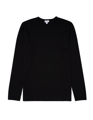 Sunspel Long Sleeve Waffle T-shirt Black Venez découvrir notre 