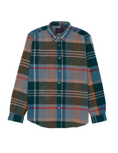 Portuguese Flannel Button Down Realm Shirt Light Blue Check À commander