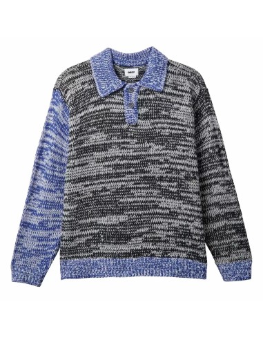 Obey Carter Sweater Polo Knit Black Multi outlet