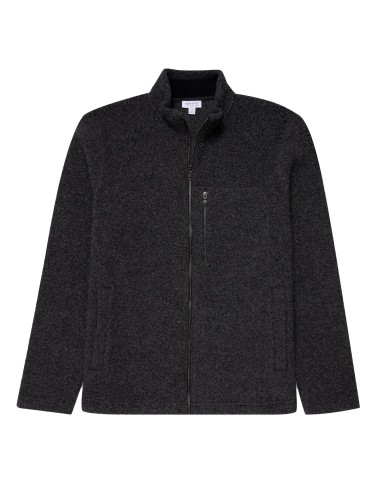 Sunspel Wool Fleece Jacket Charcoal Melange votre