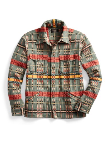 RRL by Ralph Lauren Plaid Jacquard Overshirt Blue / Multi offre 