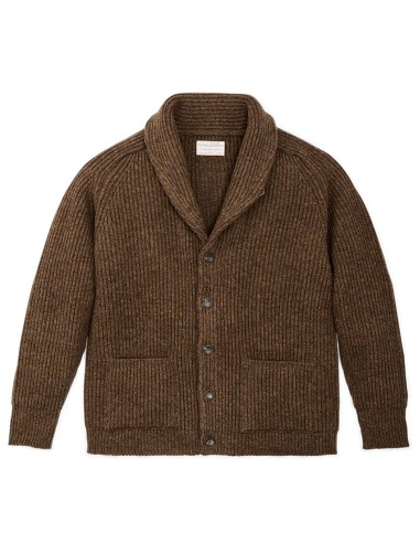 Filson Bristol Cardigan Sweater Heather Brown s'inspire de l'anatomie humaine