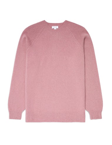 Sunspel Lambswool Crew Neck Knit Vintage Pink de pas cher