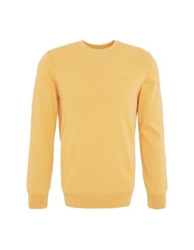 Barbour Pima Cotton Crew Neck Knit Honey Gold pas cher