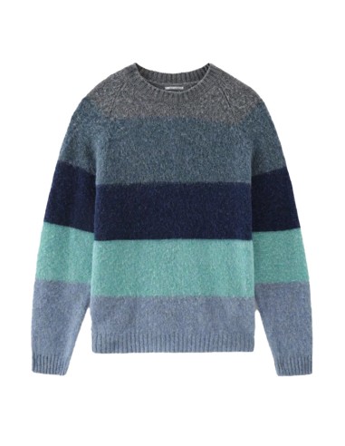 Woolrich Striped Crewneck Knit Green Stripe 2024