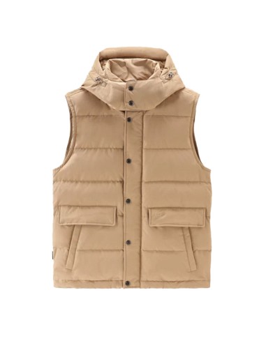 Woolrich Aleutian Detachable Hood Vest Gold Khaki pas chere