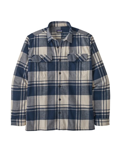 Patagonia Long Sleeve Organic Cotton Midweight Fjord Flannel Shirt Live Oak / Smolder Blue pas cher 