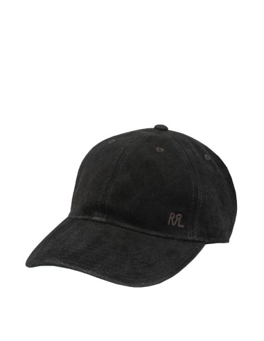 RRL by Ralph Lauren Roughout Suede Ball Cap Black de pas cher