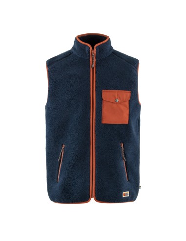 Fjallraven Vardag Pile Fleece Vest Navy / Autumn Leaf Dans la société mordern